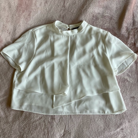 Zara Tops - White Zara Cropped Blouse